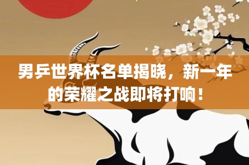 男乒世界杯名单揭晓，新一年的荣耀之战即将打响！
