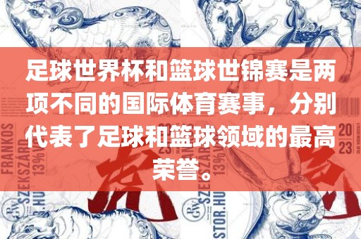 足球世界杯和篮球世锦赛是两项不同的国际体育赛事，分别代表了足球和篮球领域的最高荣誉。