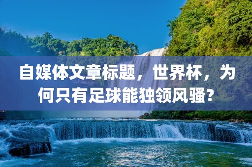 自媒体文章标题，世界杯，为何只有足球能独领风骚？漯河市盈旭机械设备有限公司
