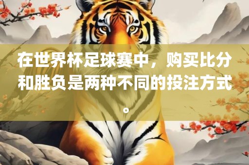在世界杯足球赛中，购买比分和胜负是两种不同的投注方式。