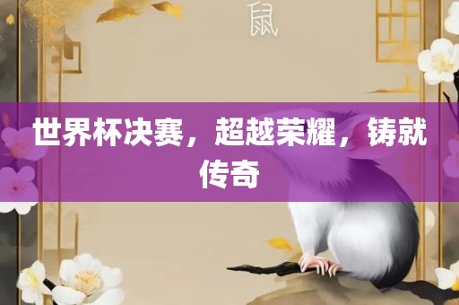 世界杯决赛，超越荣耀，铸就传奇
