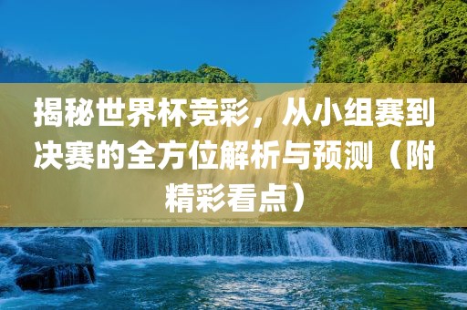 揭秘世界杯竞彩，从小组赛到决赛的全方位解析与预测（附精彩看点）
