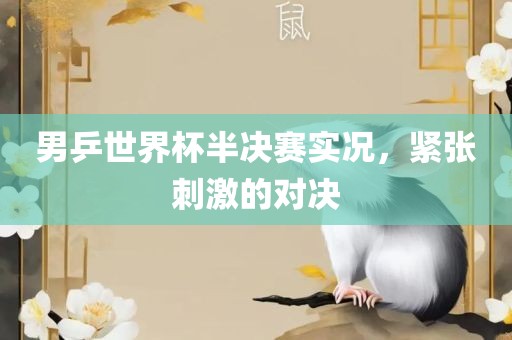 男乒世界杯半决赛实况，紧张刺激的对决