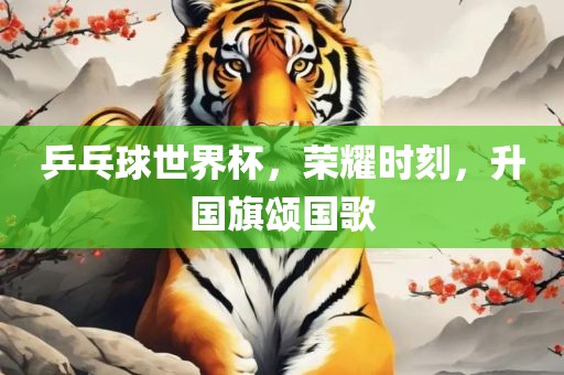 乒乓球世界杯，荣耀时刻，升国旗颂国歌漯河市盈旭机械设备有限公司