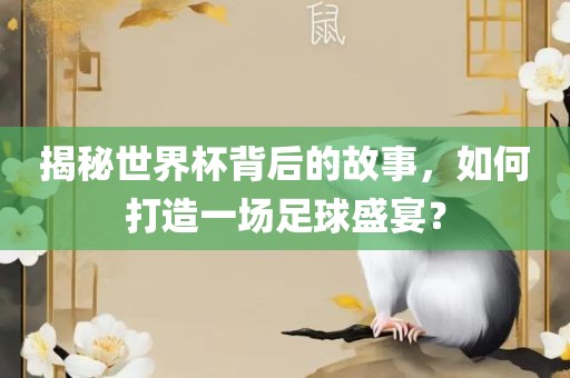 揭秘世界杯背后的故事，如何打造一场足球盛宴？