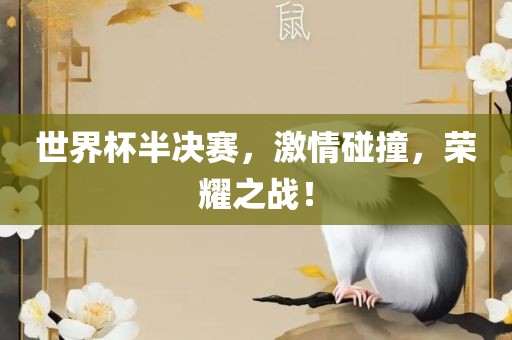 世界杯半决赛，激情碰撞，荣耀之战！