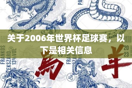 关于2006年世界杯足球赛，以下是相关信息