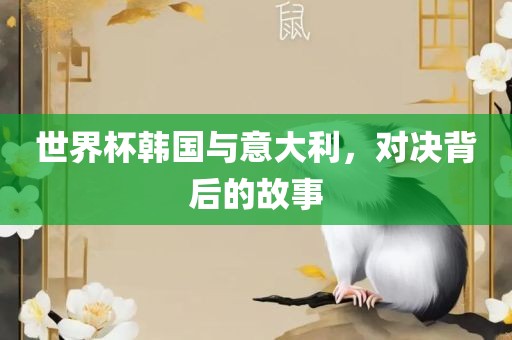 世界杯韩国与意大利，对决背后的故事