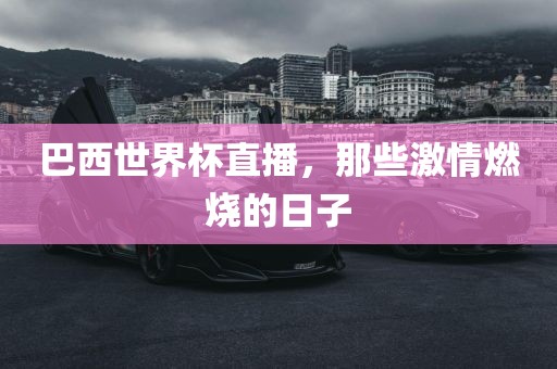 巴西世界杯直播，那些激情燃烧的日子