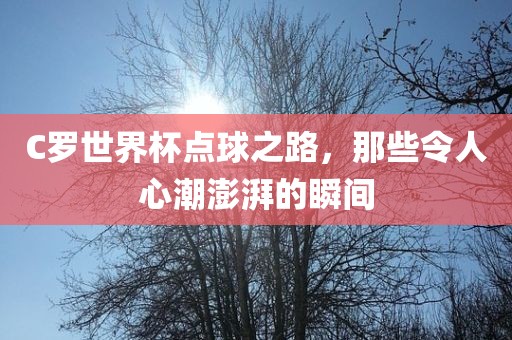 C罗世界杯点球之路，那些令人心潮澎湃的瞬间
