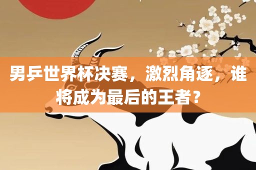 男乒世界杯决赛，激烈角逐，谁将成为最后的王者？