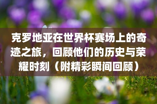 克罗地亚在世界杯赛场上的奇迹之旅，回顾他们的历史与荣耀时刻（附精彩瞬间回顾）
