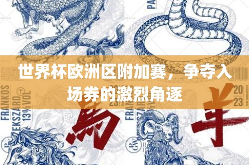 世界杯欧洲区附加赛，争夺入场券的激烈角逐
