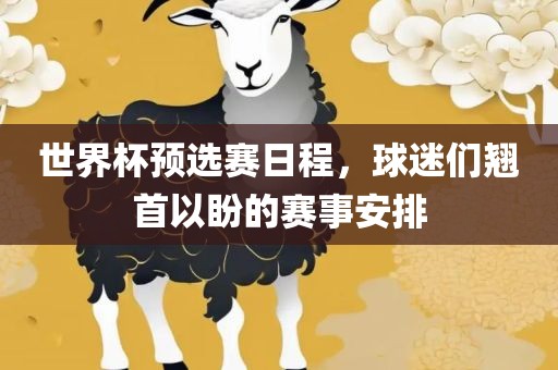 世界杯预选赛日程，球迷们翘首以盼的赛事安排