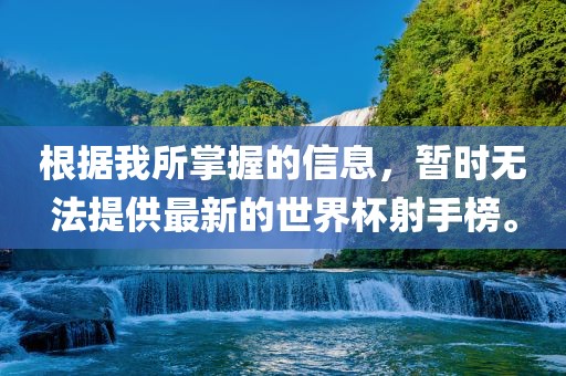 根据我所掌握的信息，暂时无法提供最新的世界杯射手榜。漯河市盈旭机械设备有限公司