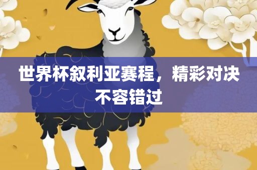 世界杯叙利亚赛程，精彩对决不容错过漯河市盈旭机械设备有限公司