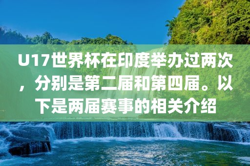 U17世界杯在印度举办过两次，分别是第二届和第四届。以下是两届赛事的相关介绍