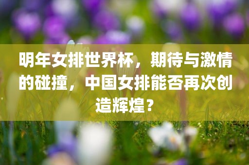 明年女排世界杯，期待与激情的碰撞，中国女排能否再次创造辉煌？