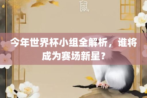 今年世界杯小组全解析，谁将成为赛场新星？