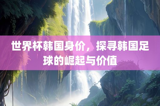 世界杯韩国身价，探寻韩国足球的崛起与价值漯河市盈旭机械设备有限公司
